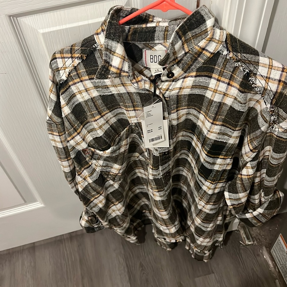 Urban Outfitters BDG Black Multi Flannel NWT